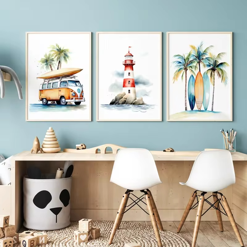 Baby Nursery Themes - Surf Ocean Themed Nursery Beach Lighthouse