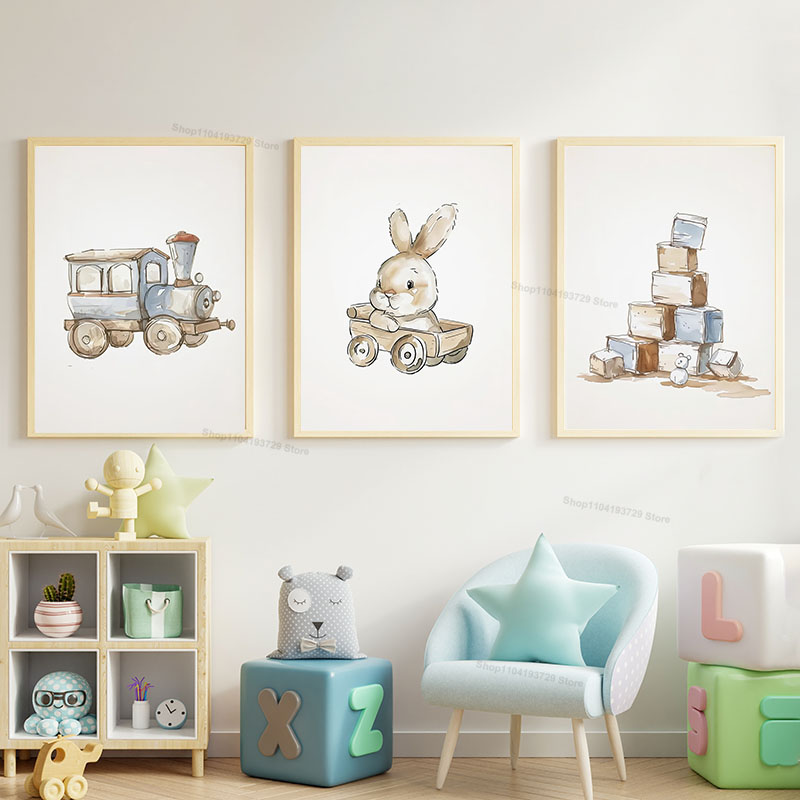 Baby Nursery Themes - Nordic Style Cartoon Bear Horse Rabbit