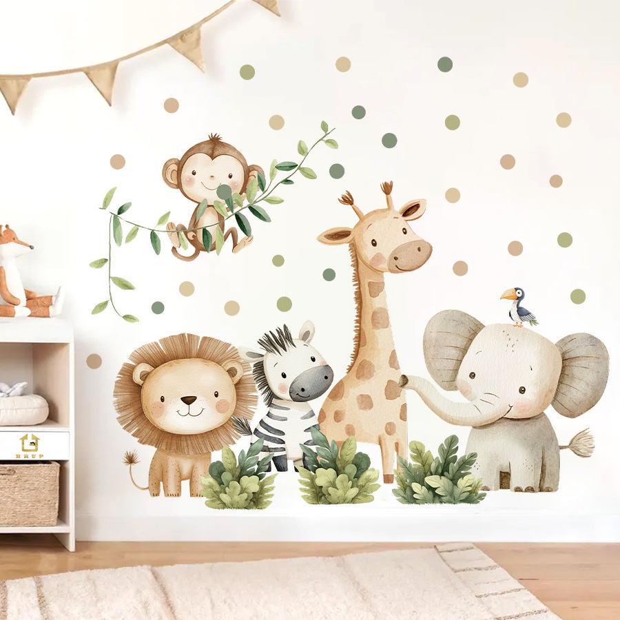 Baby Nursery Hanging Decor - Boho Forest Animals Wall Stickers for