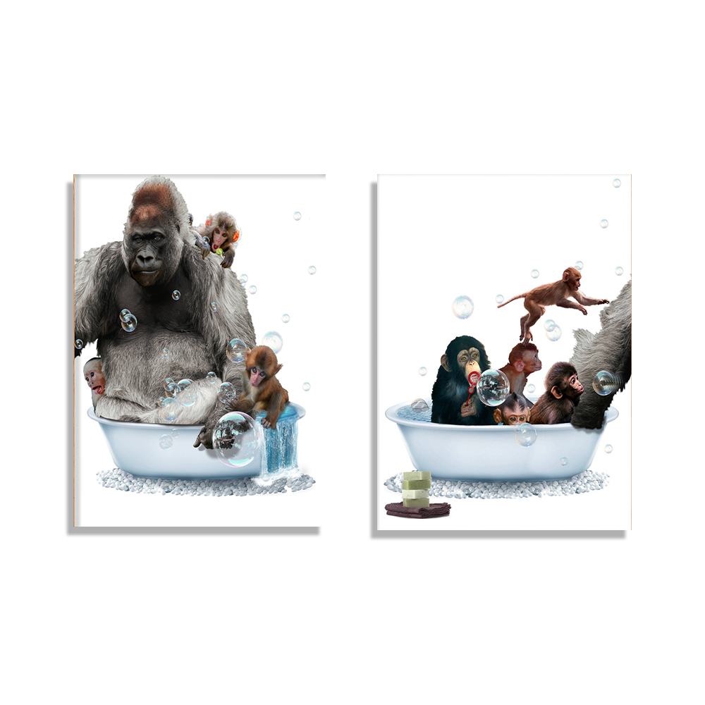 Baby Nursery Zoo Animals - Gorilla Nursery Tub Print, Baby Monkey
