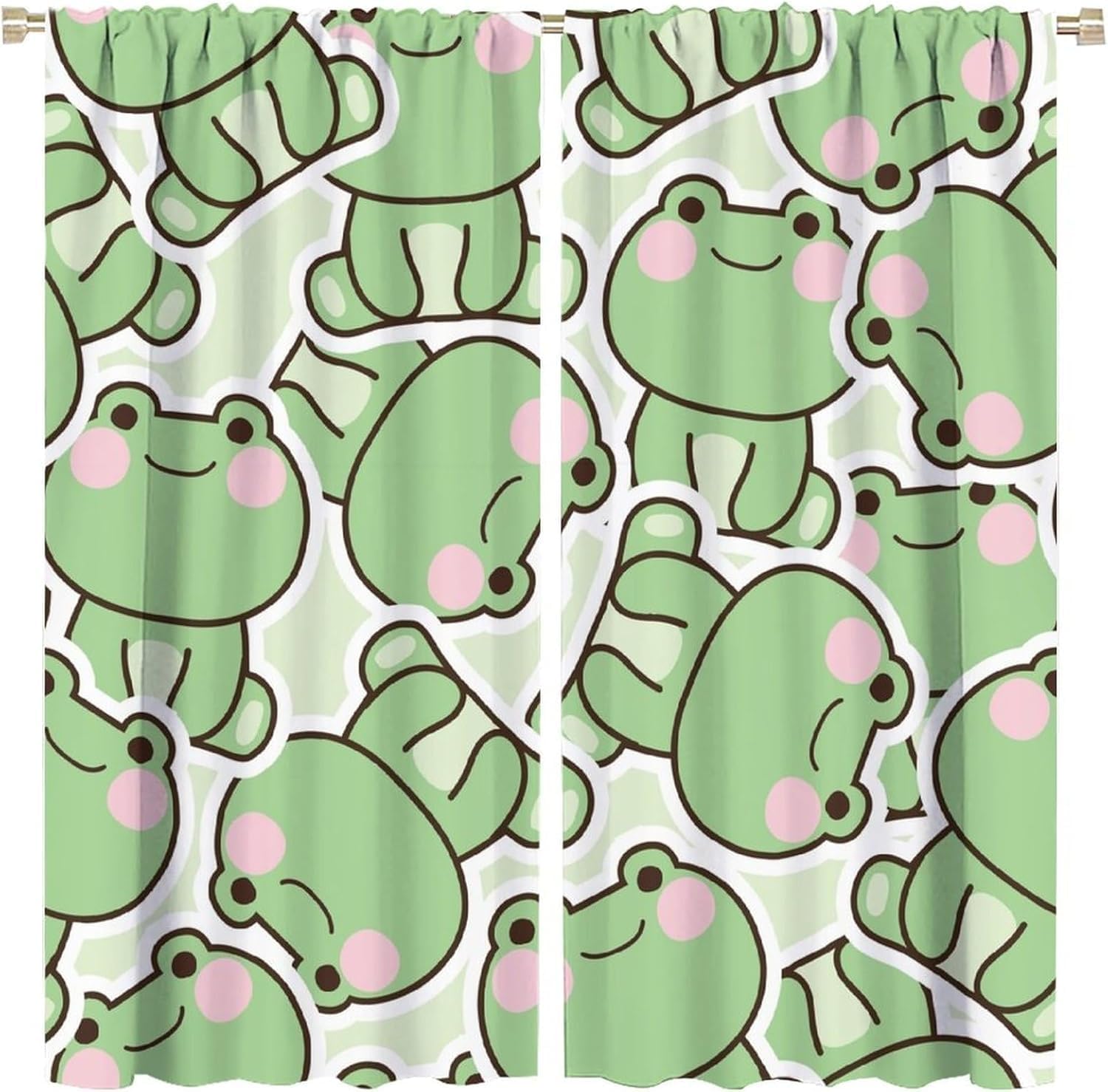 Baby Nursery Office - Cute Green Frog Pattern Curtains Nursery