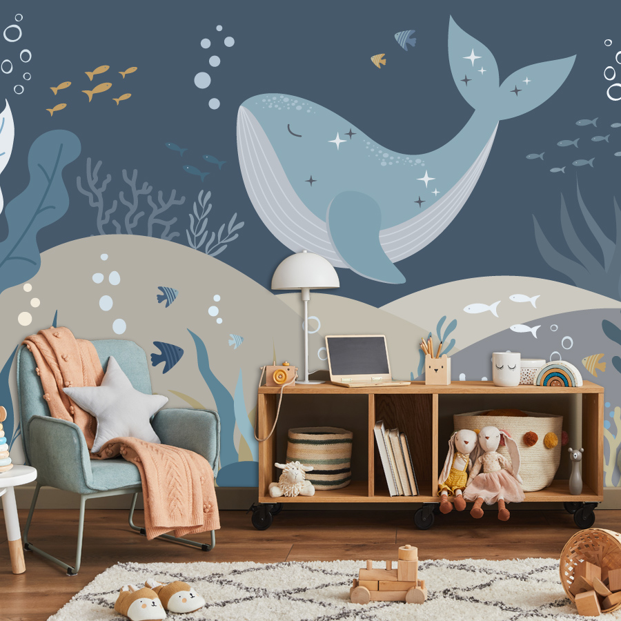 Baby Nursery Peel And Stick Wallpaper - 10+ Cute Cartoon Whale Wallpaper for