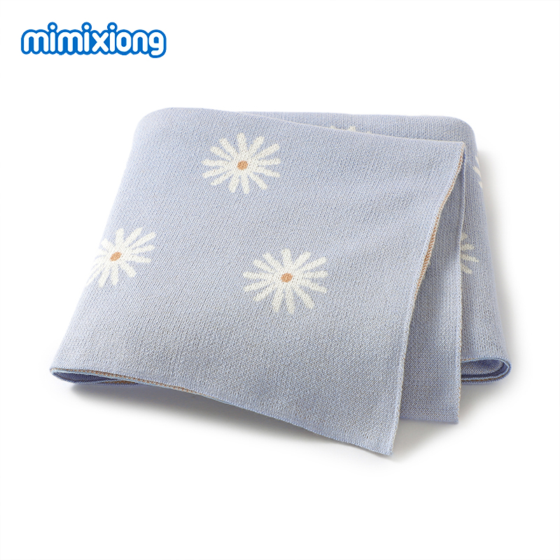 Baby Girl Nursery Quilt - Baby Floral Blankets Knitted All Seasons