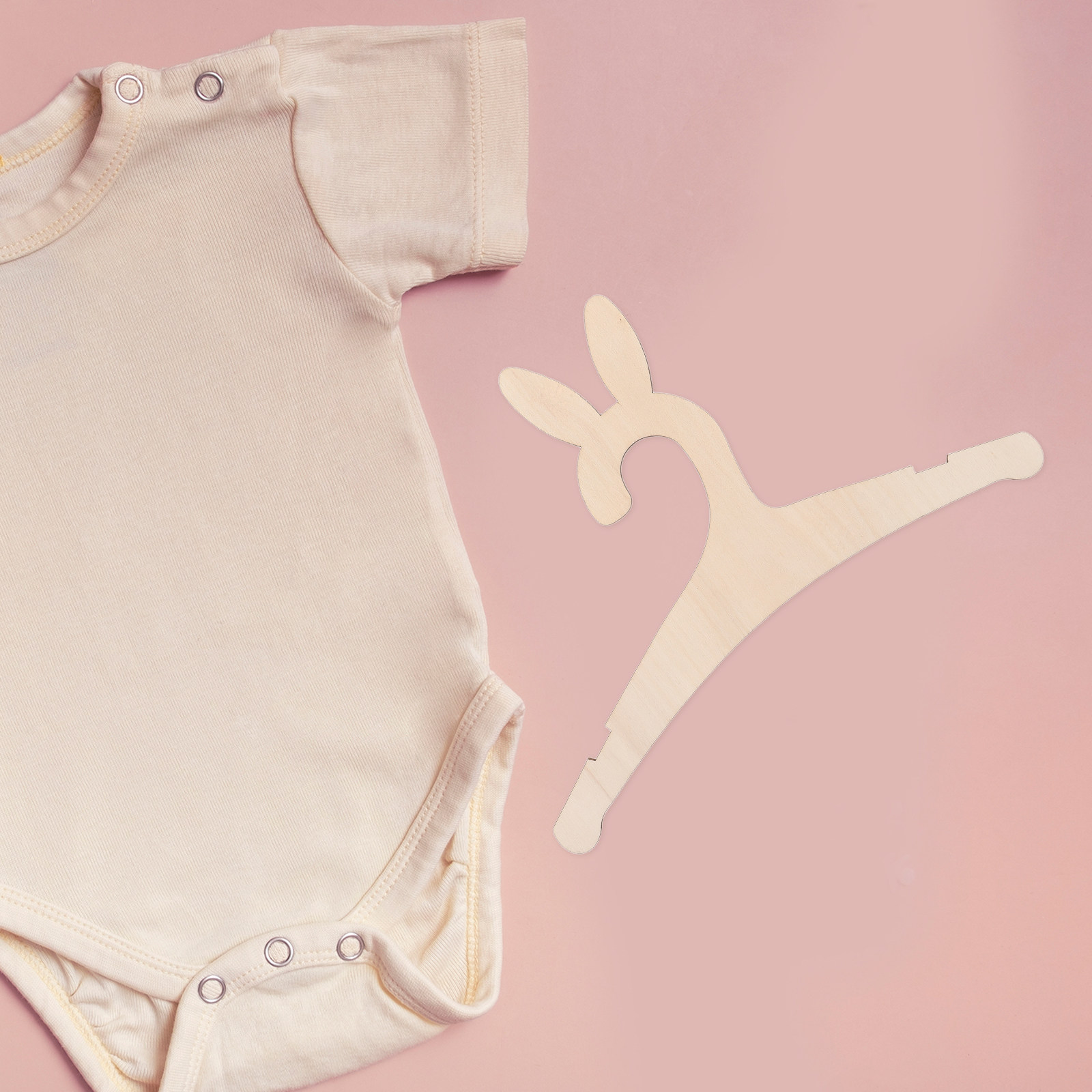Baby Nursery Themes - 5Pcs DIY Wooden Baby Clothes Hangers