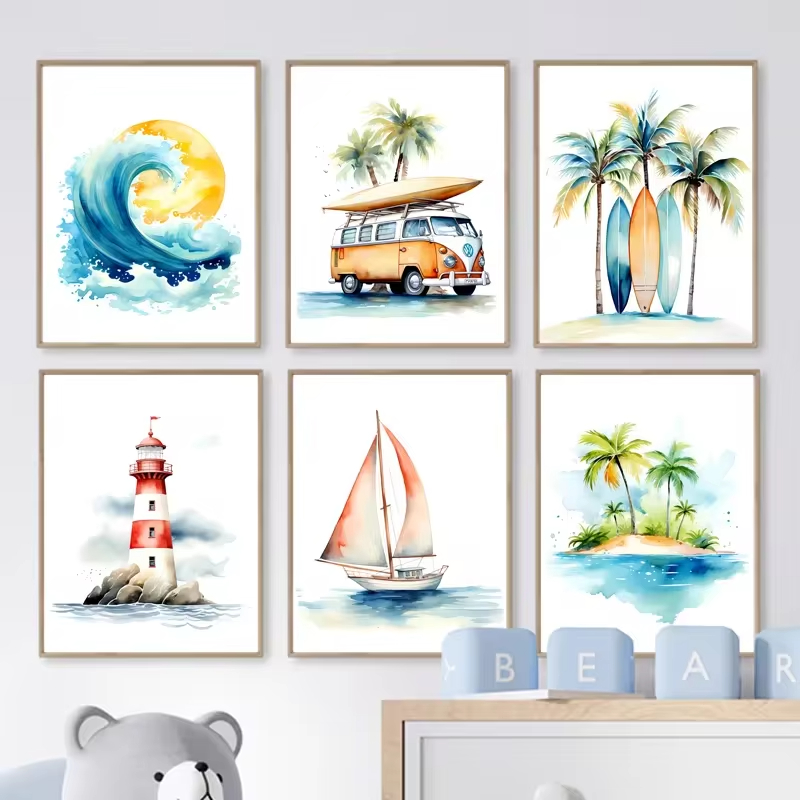 Surf Ocean Themed Nursery Beac - Baby Nursery Themes ulasan dan harga