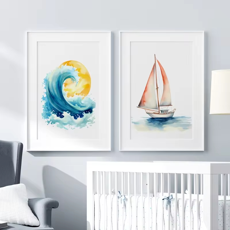Surf Ocean Themed Nursery Beac - Baby Nursery Themes ulasan dan harga
