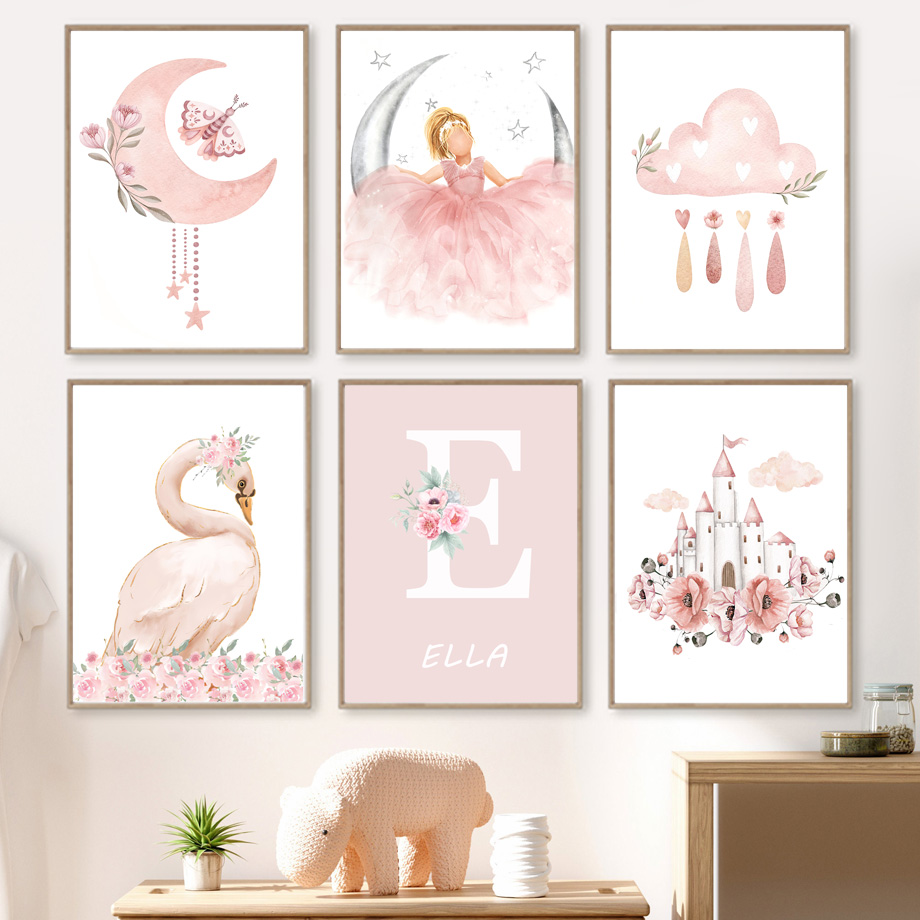 Pink Angel Girl Sun Moon Cloud - Baby Nursery Decor Girl ulasan dan harga