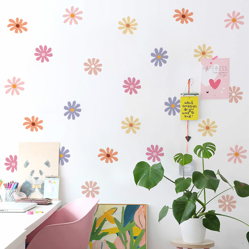 Daisy Floral Wall Stickers Chi - Baby Nursery Peel And Stick Wallpaper ulasan dan harga