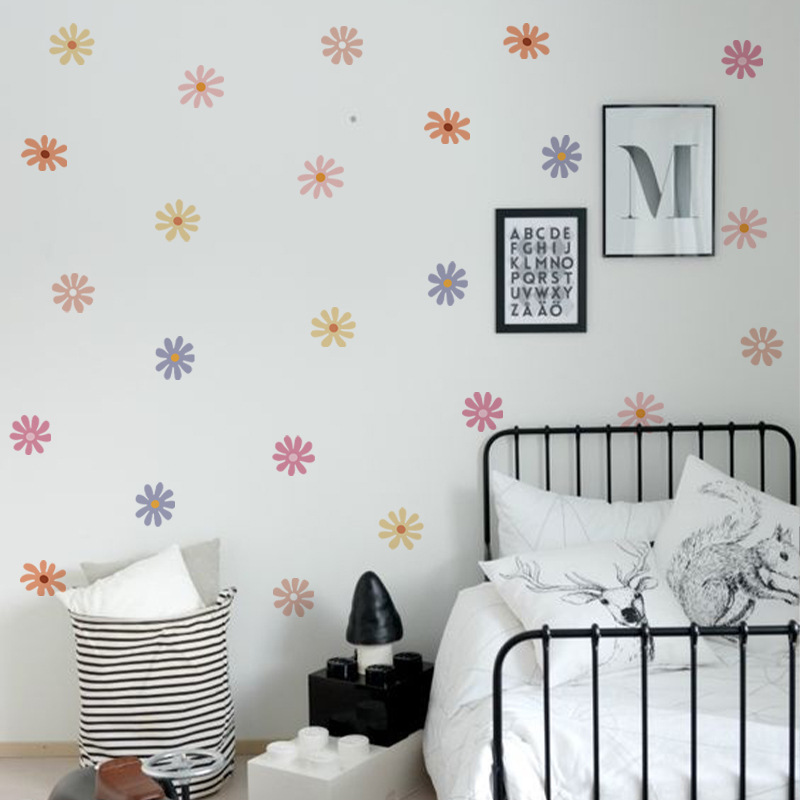 Daisy Floral Wall Stickers Chi - Baby Nursery Peel And Stick Wallpaper ulasan dan harga