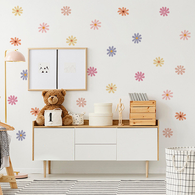 Daisy Floral Wall Stickers Chi - Baby Nursery Peel And Stick Wallpaper ulasan dan harga