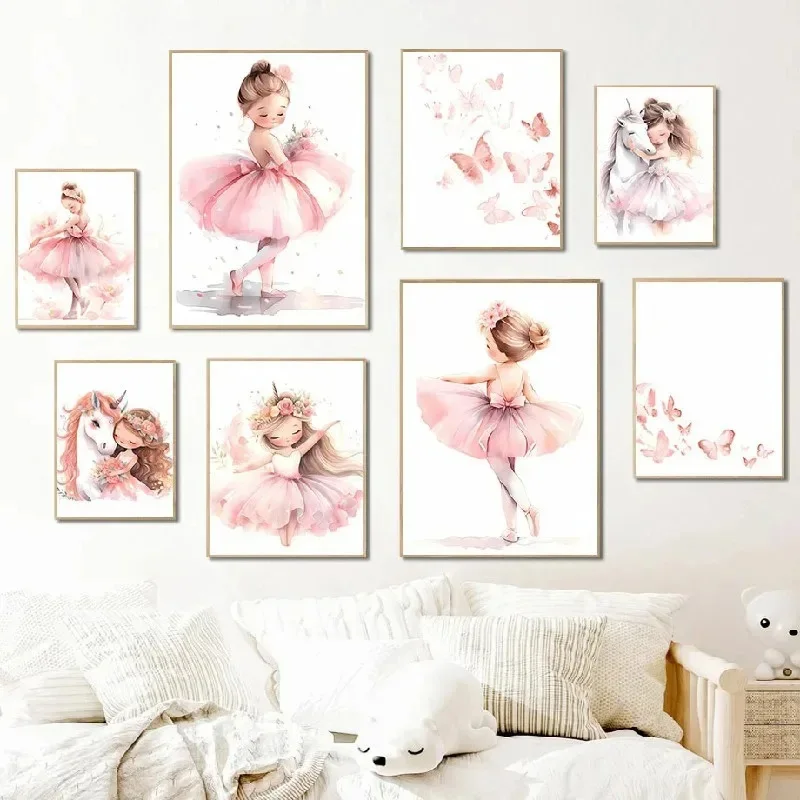 Pink Ballerina Girl Unicorn Bu - Baby Nursery Decor Girl ulasan dan harga