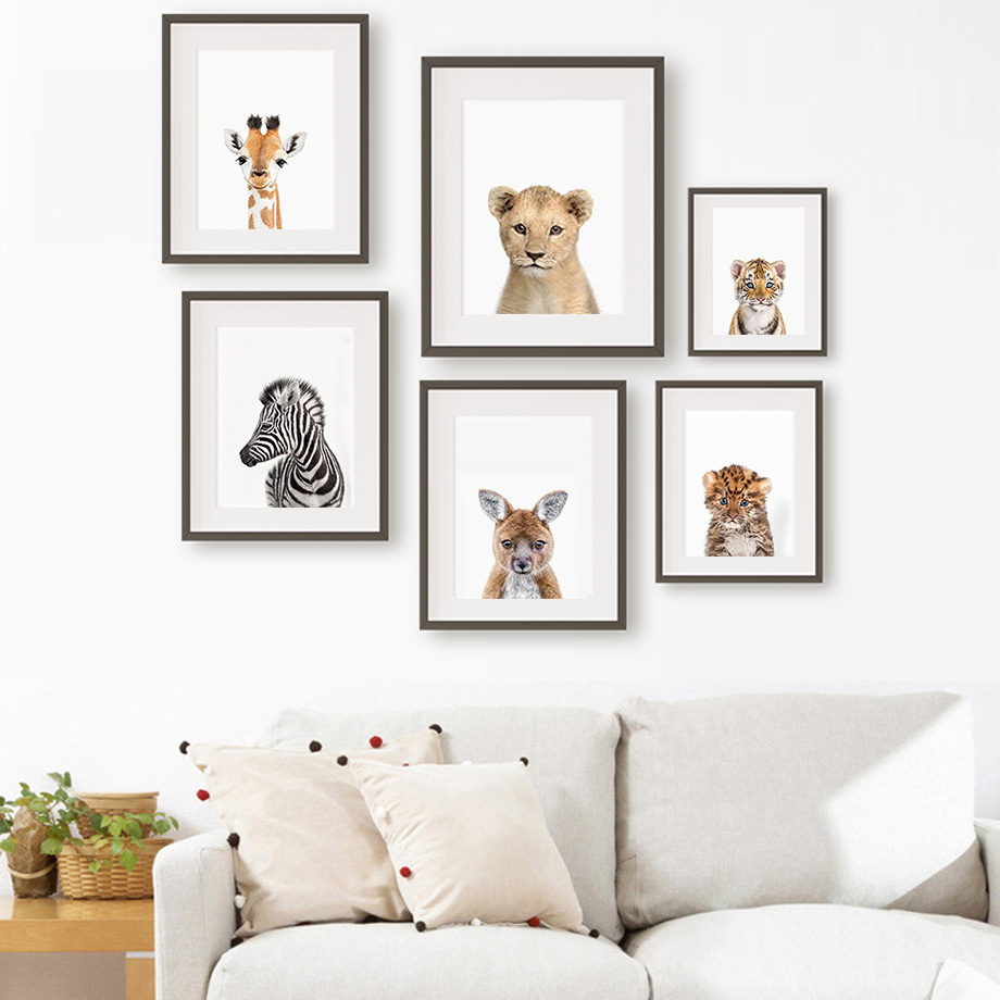 1pc frameless Canvas Painting  - Baby Nursery Zoo Animals ulasan dan harga
