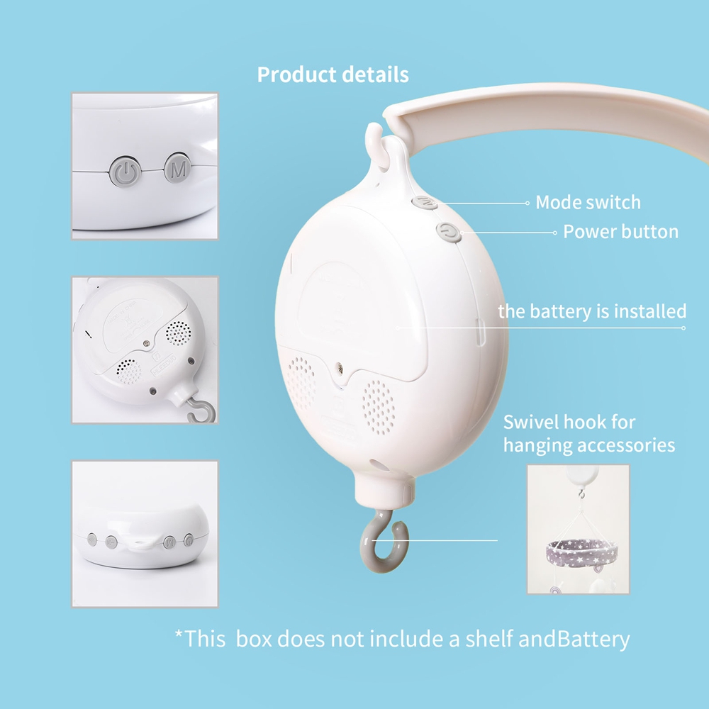 Crib Bell Rotary Music Box wit - Baby Nursery Songs ulasan dan harga