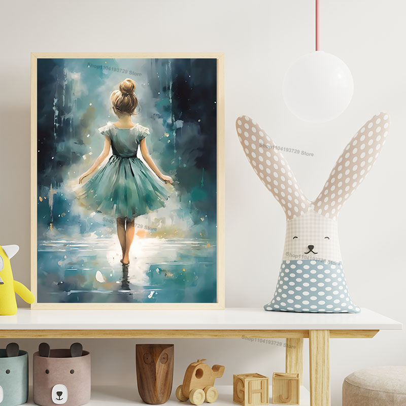 Watercolor Ballet Girl Shoes C - Baby Nursery Decor Girl ulasan dan harga