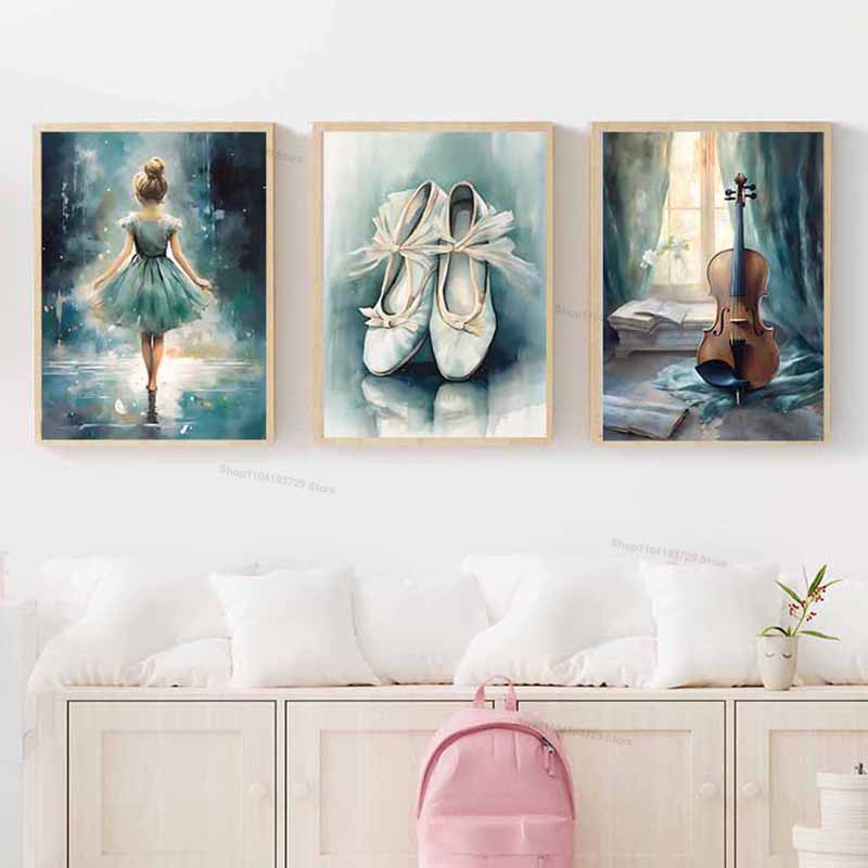 Watercolor Ballet Girl Shoes C - Baby Nursery Decor Girl ulasan dan harga