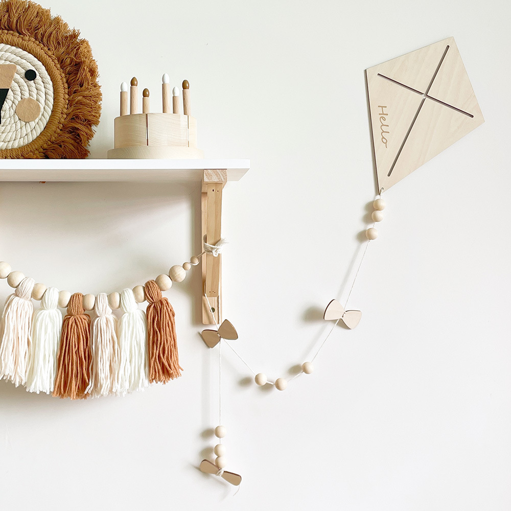 INS Nordic Wooden Kite Wall Or - Baby Nursery Hanging Decor ulasan dan harga
