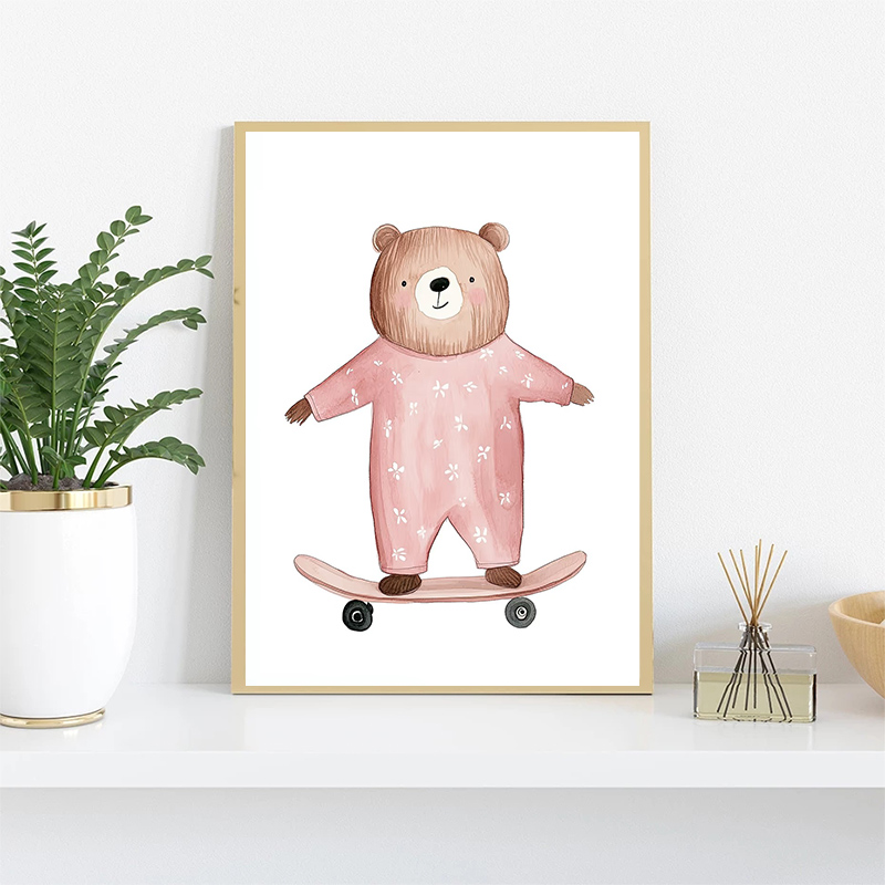 Cute Watercolor Unicorn Mermai - Baby Nursery Wall Art ulasan dan harga