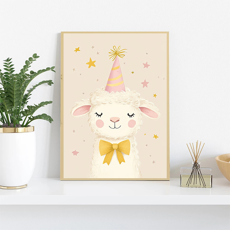 Cute Watercolor Unicorn Mermai - Baby Nursery Wall Art ulasan dan harga