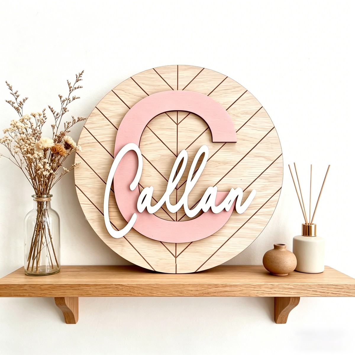 1Pc Custom Round Geometric Woo - Baby Nursery Office ulasan dan harga