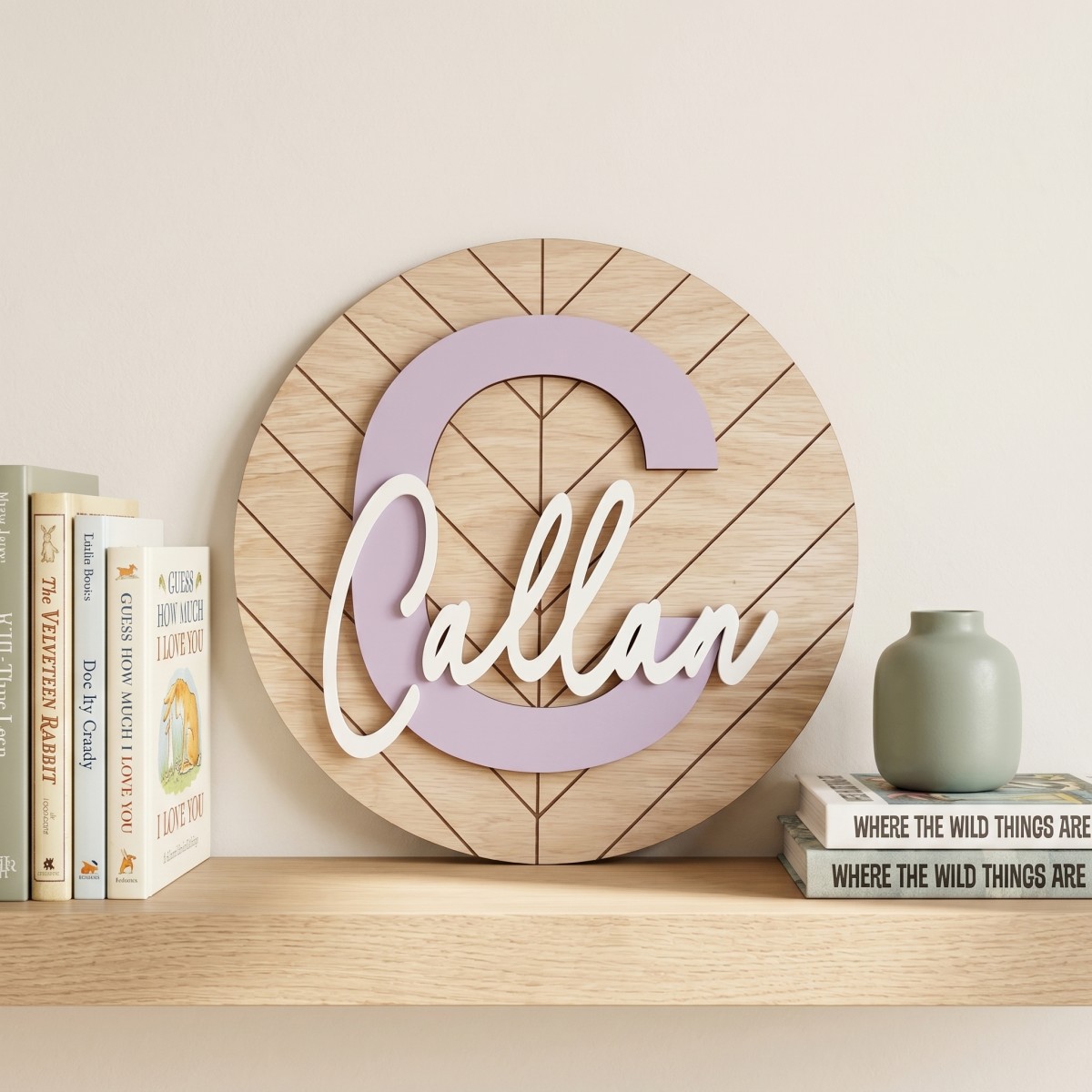 1Pc Custom Round Geometric Woo - Baby Nursery Office ulasan dan harga