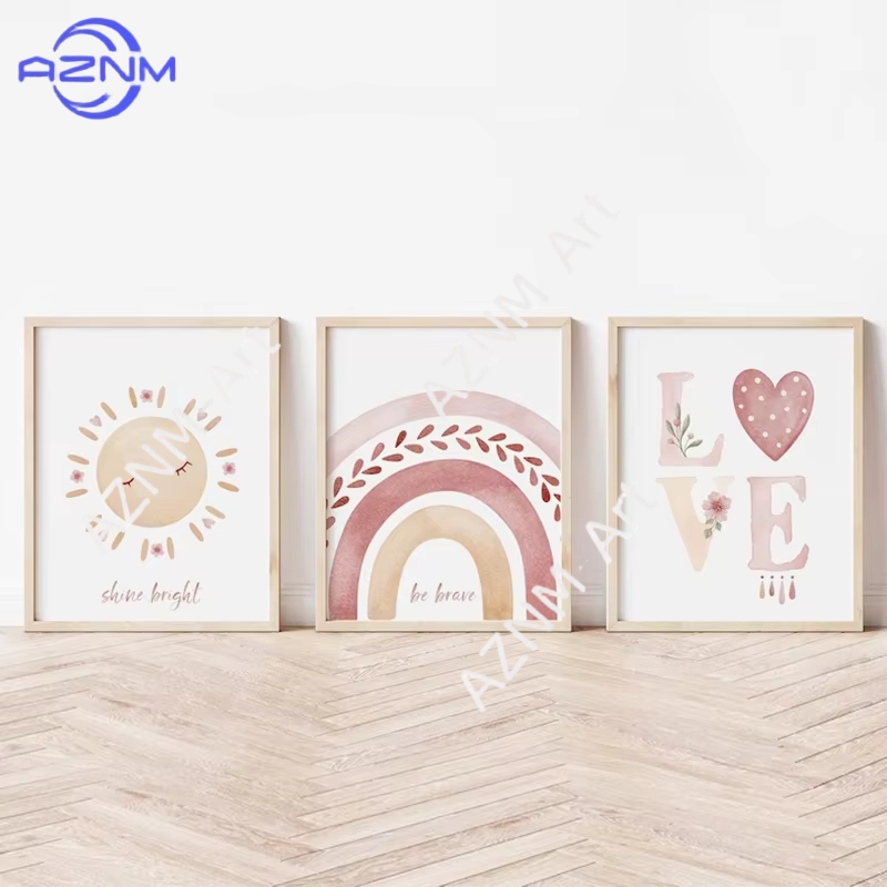 1PC/3PCS Style Rainbow Series  - Baby Nursery Wall Art ulasan dan harga