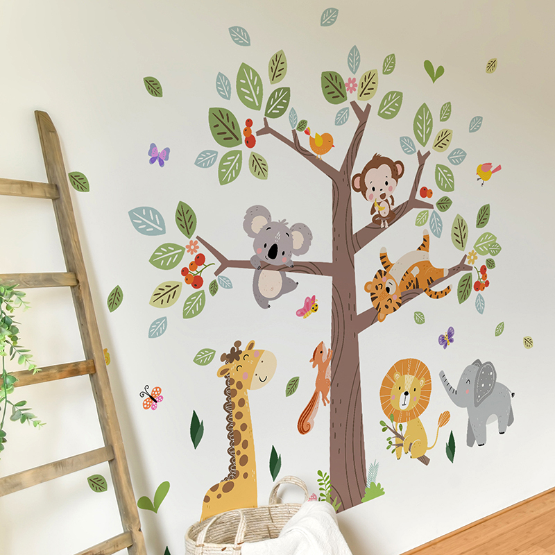 Large Jungle Animal Wall Stick - Baby Nursery Zoo Animals ulasan dan harga