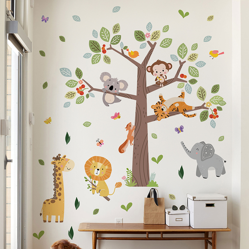 Large Jungle Animal Wall Stick - Baby Nursery Zoo Animals ulasan dan harga