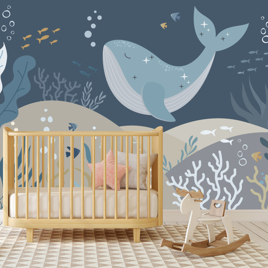 10+ Cute Cartoon Whale Wallpap - Baby Nursery Peel And Stick Wallpaper ulasan dan harga