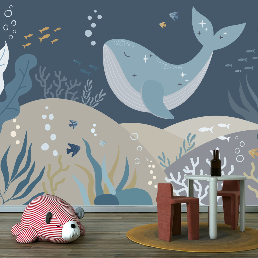 10+ Cute Cartoon Whale Wallpap - Baby Nursery Peel And Stick Wallpaper ulasan dan harga