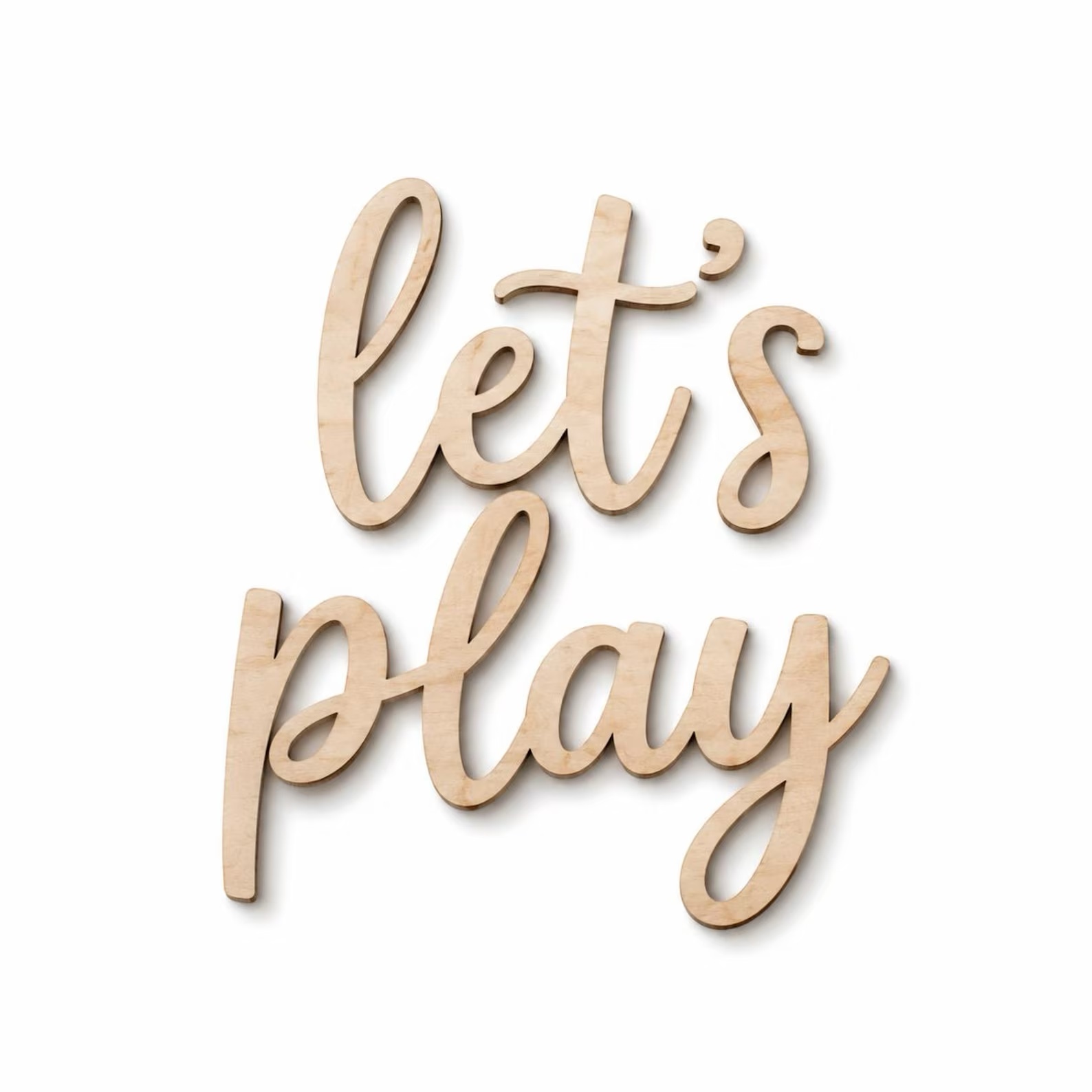 Let's Play Wooden Wall Sign, P - Baby Nursery Wall Art ulasan dan harga