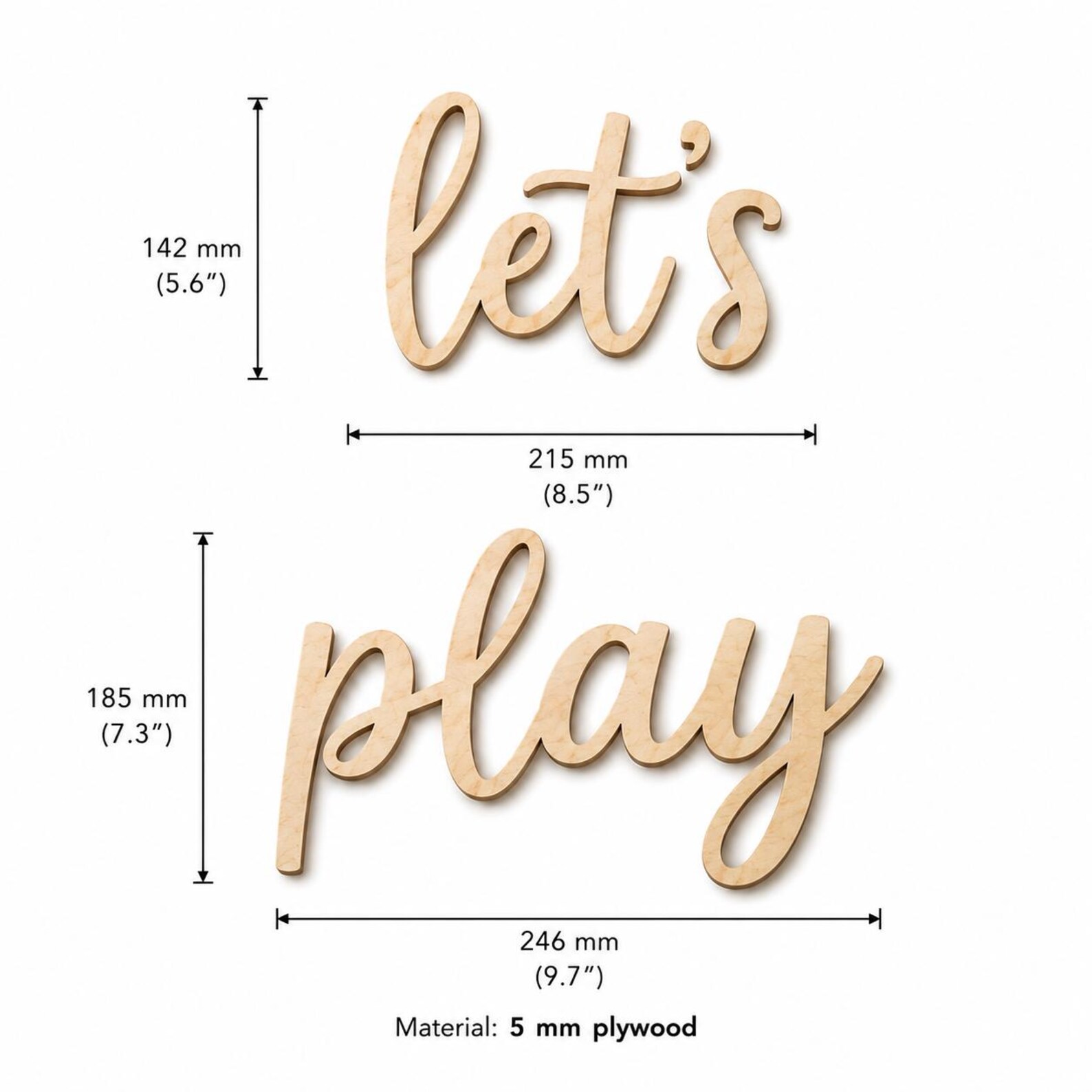 Let's Play Wooden Wall Sign, P - Baby Nursery Wall Art ulasan dan harga