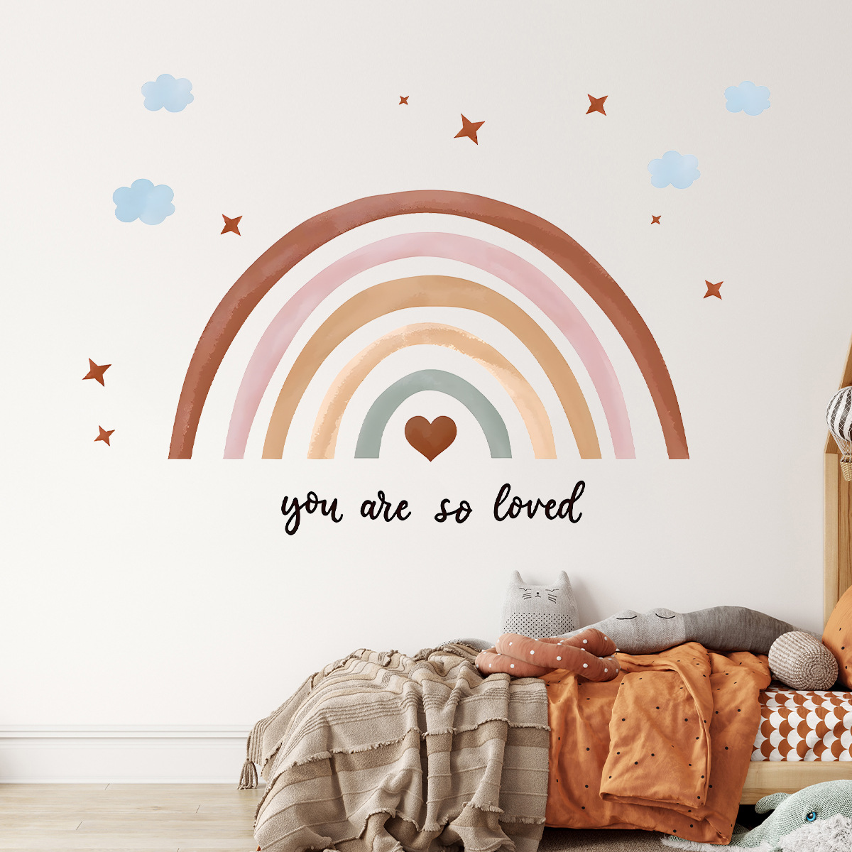 Boho Rainbow Wall Sticker Peel - Baby Nursery Peel And Stick Wallpaper ulasan dan harga