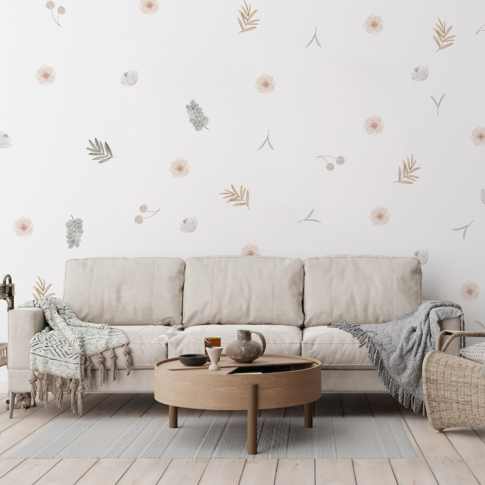 Boho Leaves Botanical DIY Wall - Baby Nursery Decor Girl ulasan dan harga