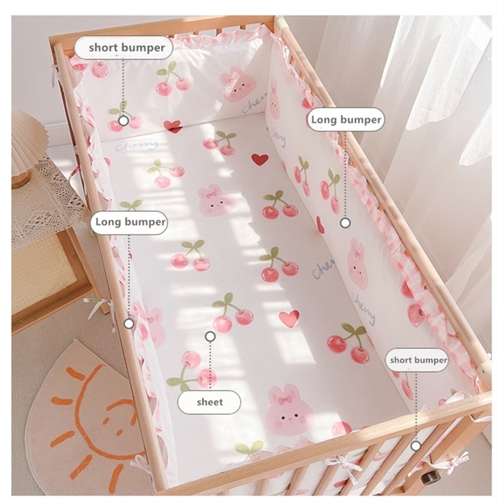 5Pcs Crib Bedding Set Girl Bab - Baby Nursery Decor Girl ulasan dan harga
