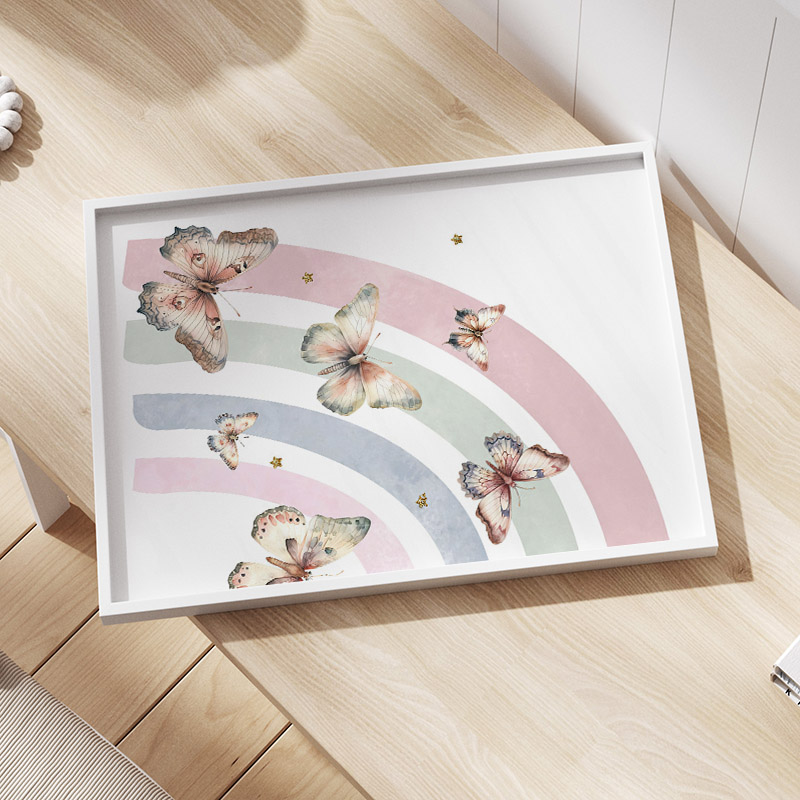 Pink Rainbow Butterfly Custom  - Baby Nursery Decor Girl ulasan dan harga
