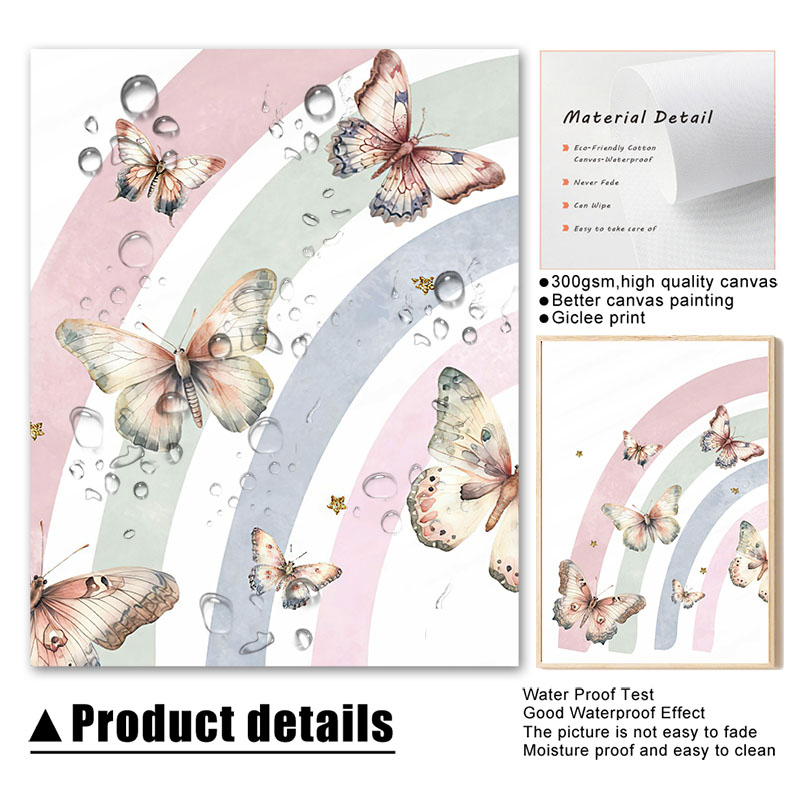 Pink Rainbow Butterfly Custom  - Baby Nursery Decor Girl ulasan dan harga