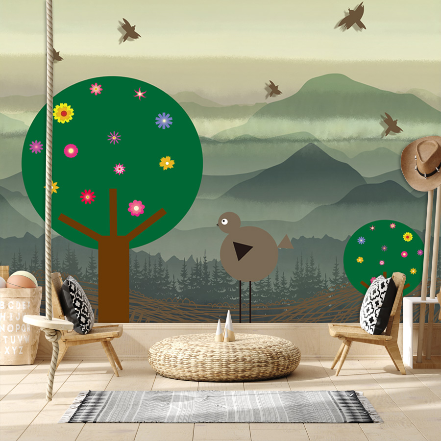 Cartoon Custom Easy to Apply P - Baby Nursery Peel And Stick Wallpaper ulasan dan harga