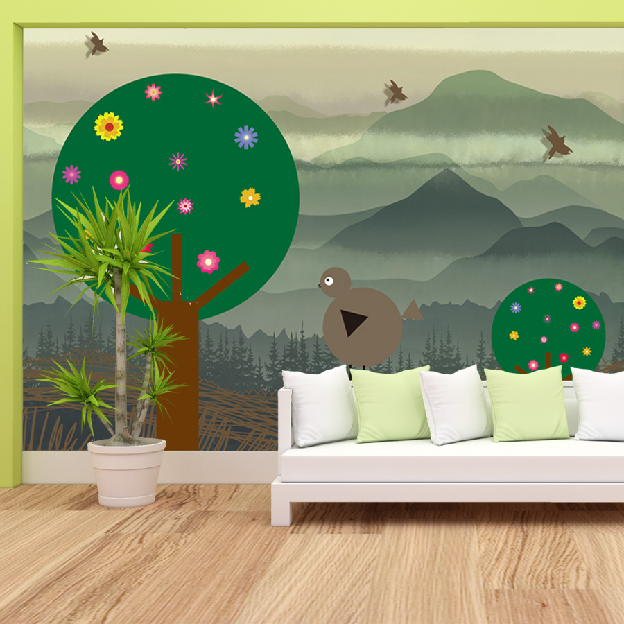 Cartoon Custom Easy to Apply P - Baby Nursery Peel And Stick Wallpaper ulasan dan harga