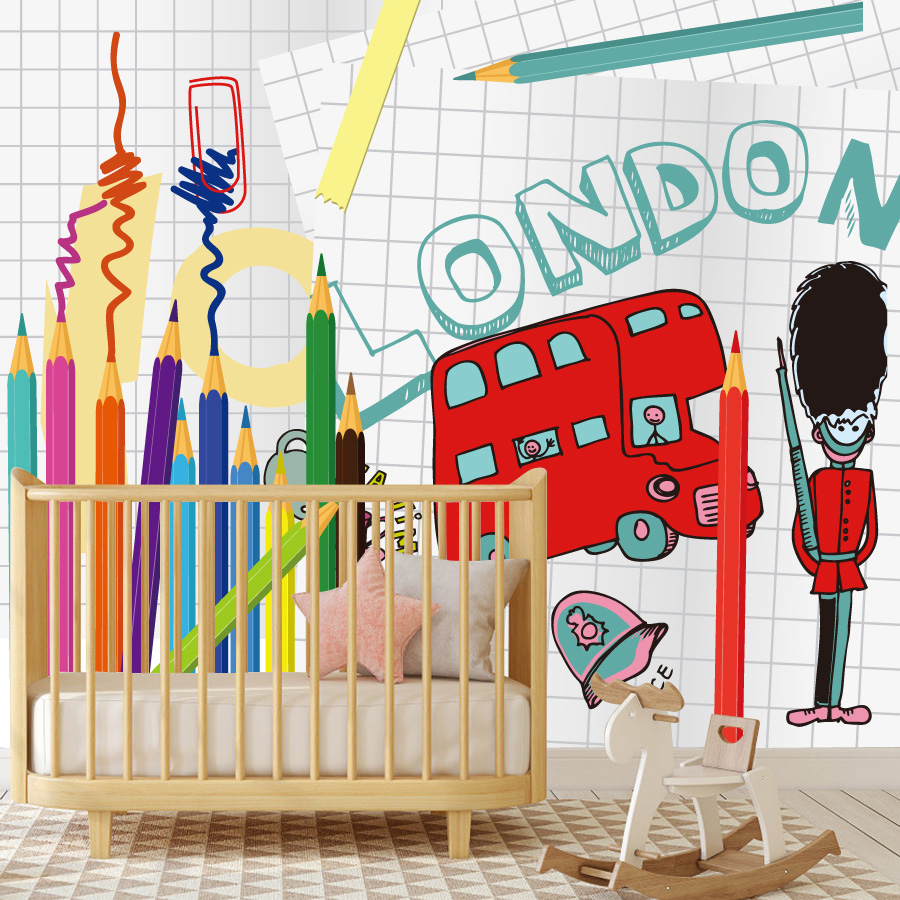 Custom Cartoon Easy to Apply P - Baby Nursery Peel And Stick Wallpaper ulasan dan harga