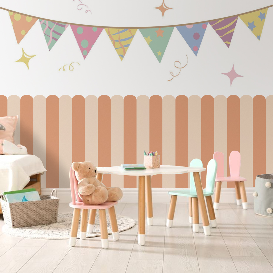 Multicolor Vertical Striped Ar - Baby Nursery Wall Art ulasan dan harga