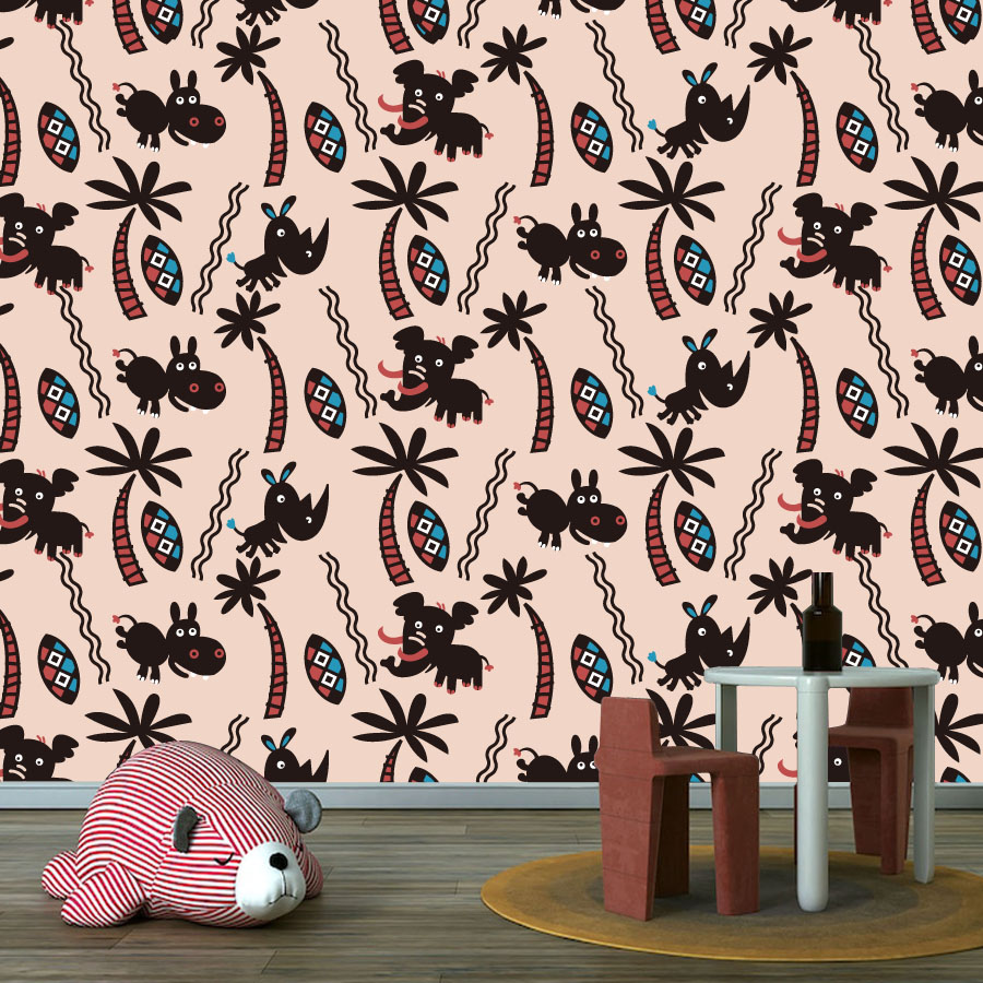 Cartoon Custom Peel and Stick  - Baby Nursery Peel And Stick Wallpaper ulasan dan harga