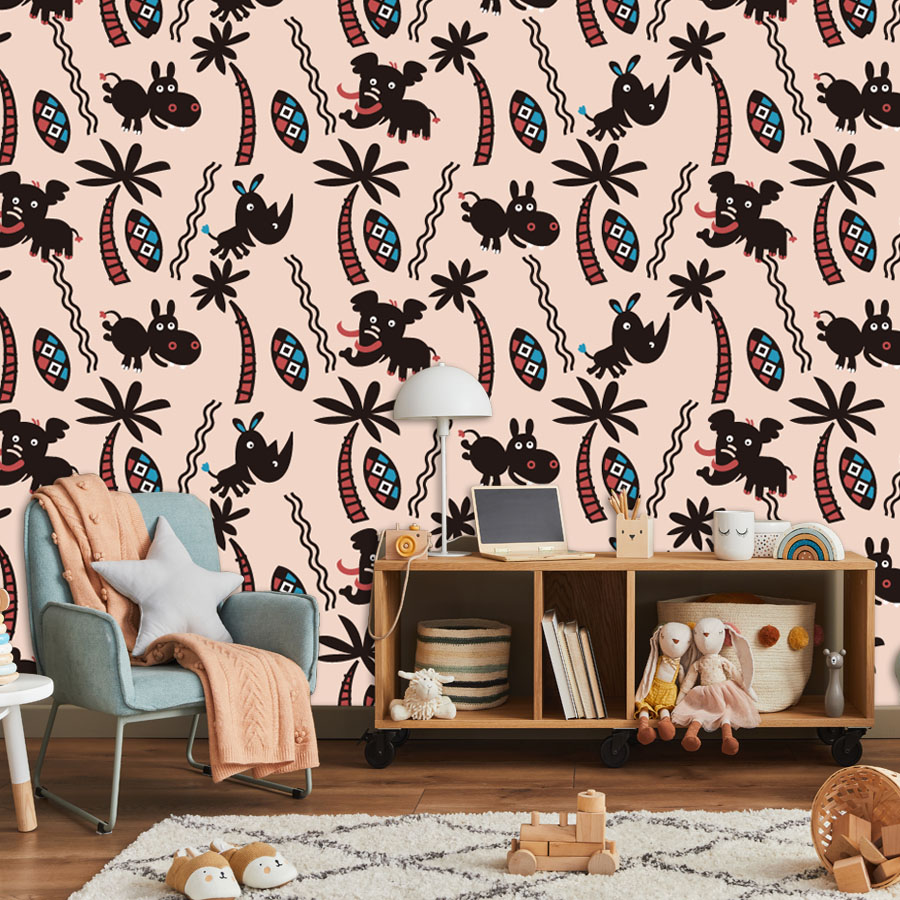 Cartoon Custom Peel and Stick  - Baby Nursery Peel And Stick Wallpaper ulasan dan harga
