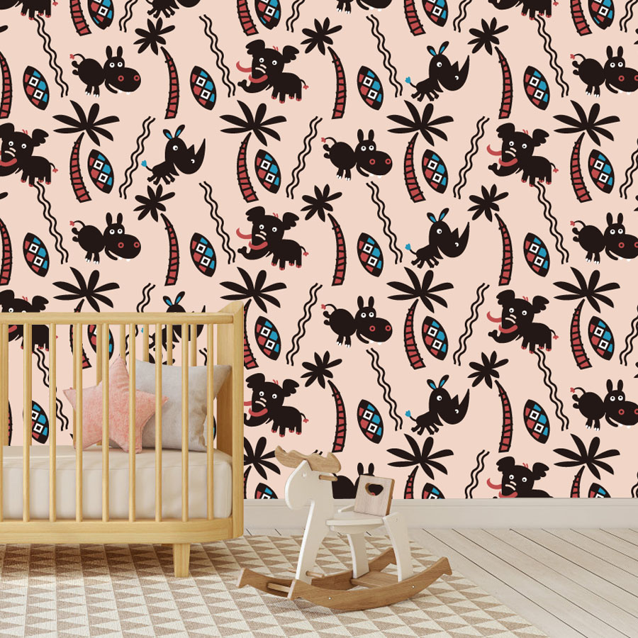 Cartoon Custom Peel and Stick  - Baby Nursery Peel And Stick Wallpaper ulasan dan harga