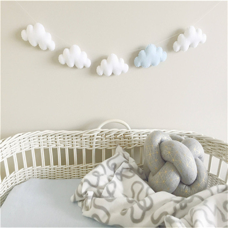 Nordic Felt Cloud Garlands Str - Baby Nursery Hanging Decor ulasan dan harga