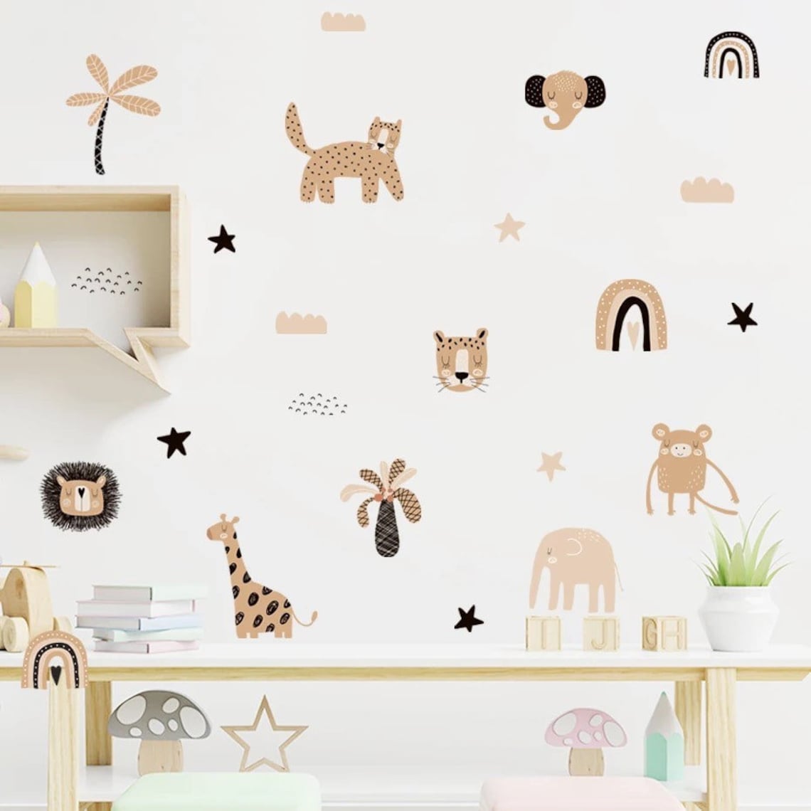 Boho Cartoon Rainbows Star Cut - Baby Nursery Decor Girl ulasan dan harga