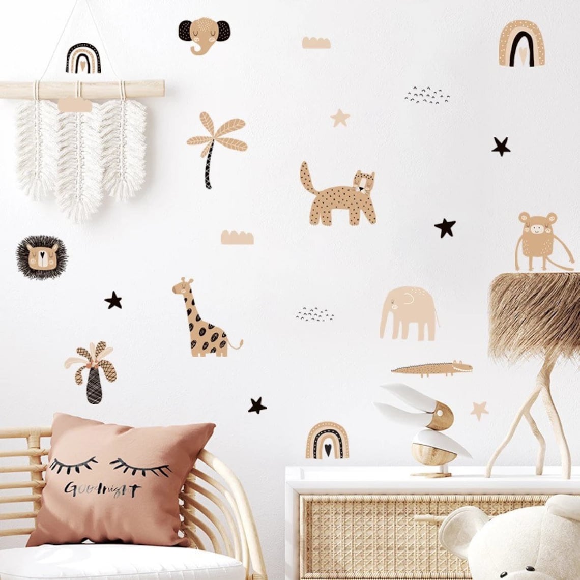 Boho Cartoon Rainbows Star Cut - Baby Nursery Decor Girl ulasan dan harga